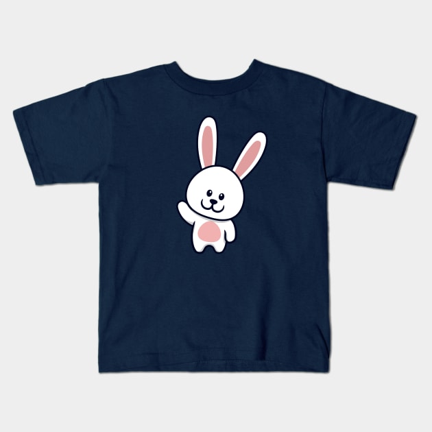 Cute Bunny Cartoon Kids T-Shirt by garistipis